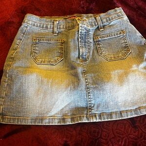 Source Unknown Light Blue Denim Mini Skirt